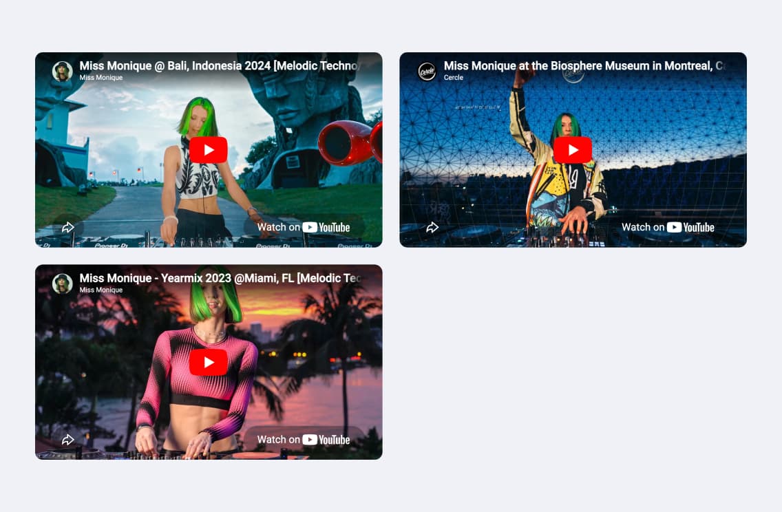 Watch sets, videos, and interviews