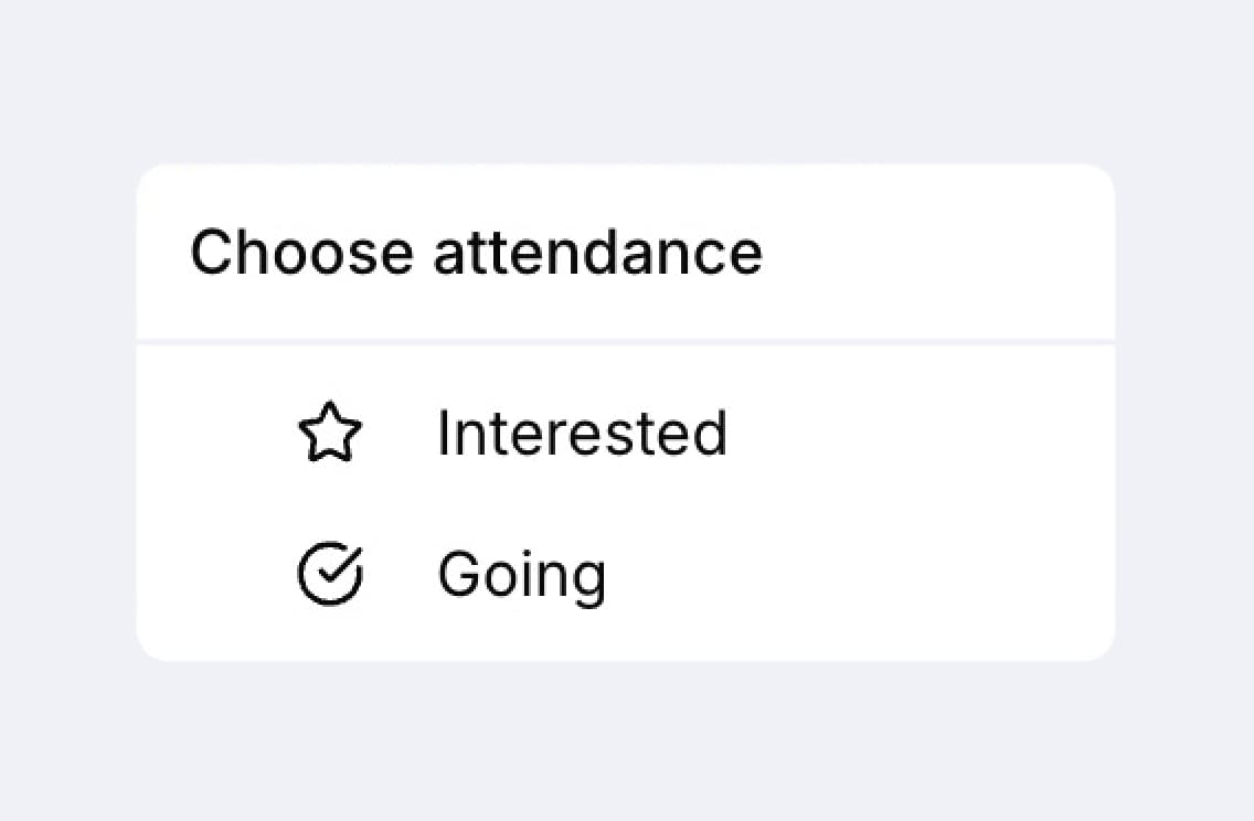 Mark yourself Interested or Going