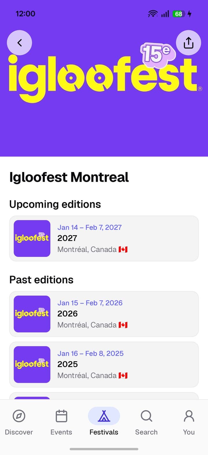 Igloofest Montréal: upcoming and past editions