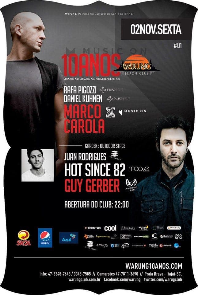 Warung 10 Years Celebration Part 1 with Marco Carola + Guy Gerber + Hot Since 82