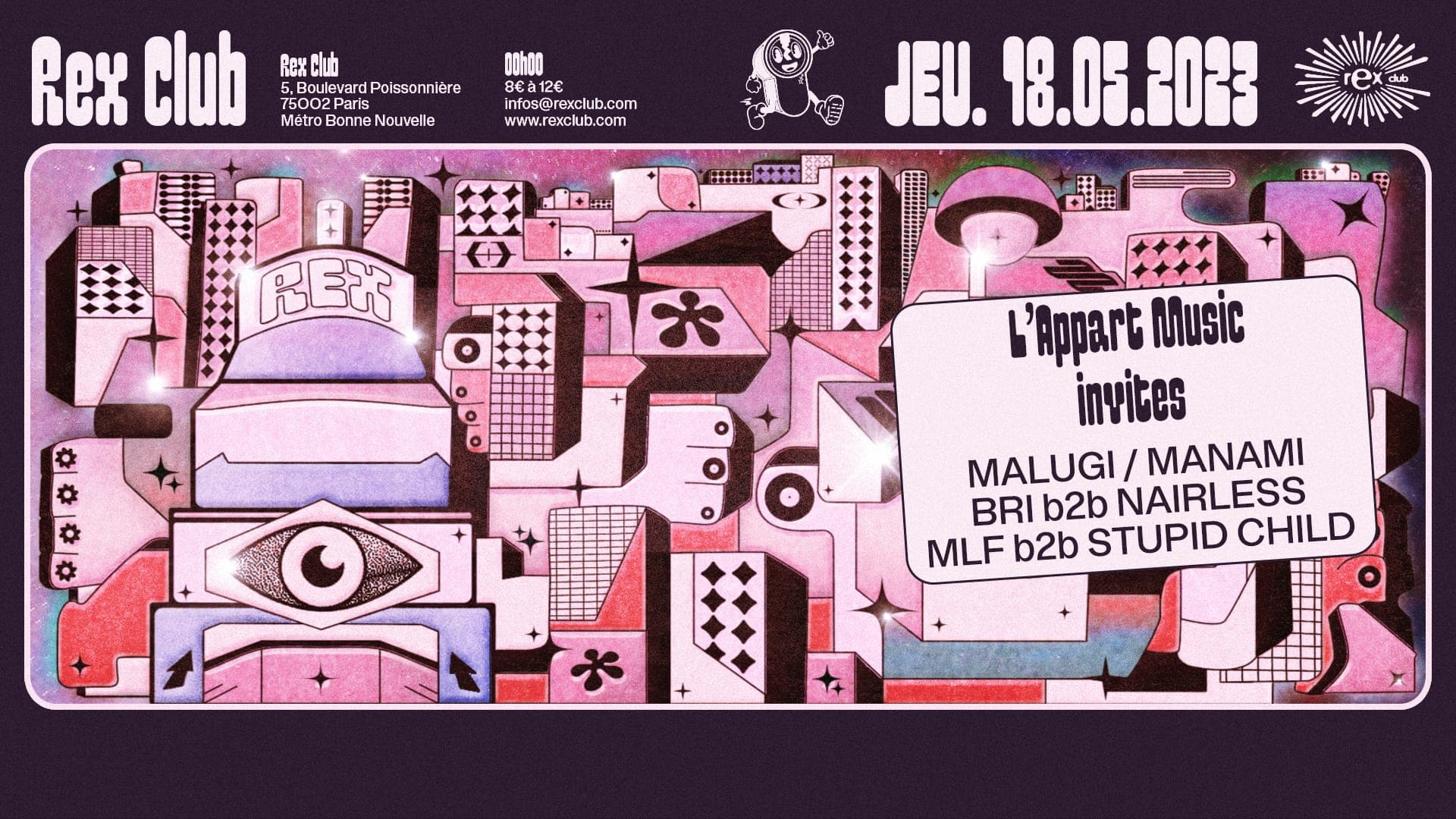 L'Appart Music invites: MALUGI, Manami, Bri b2b NairLess, MLF b2b Stupid Child