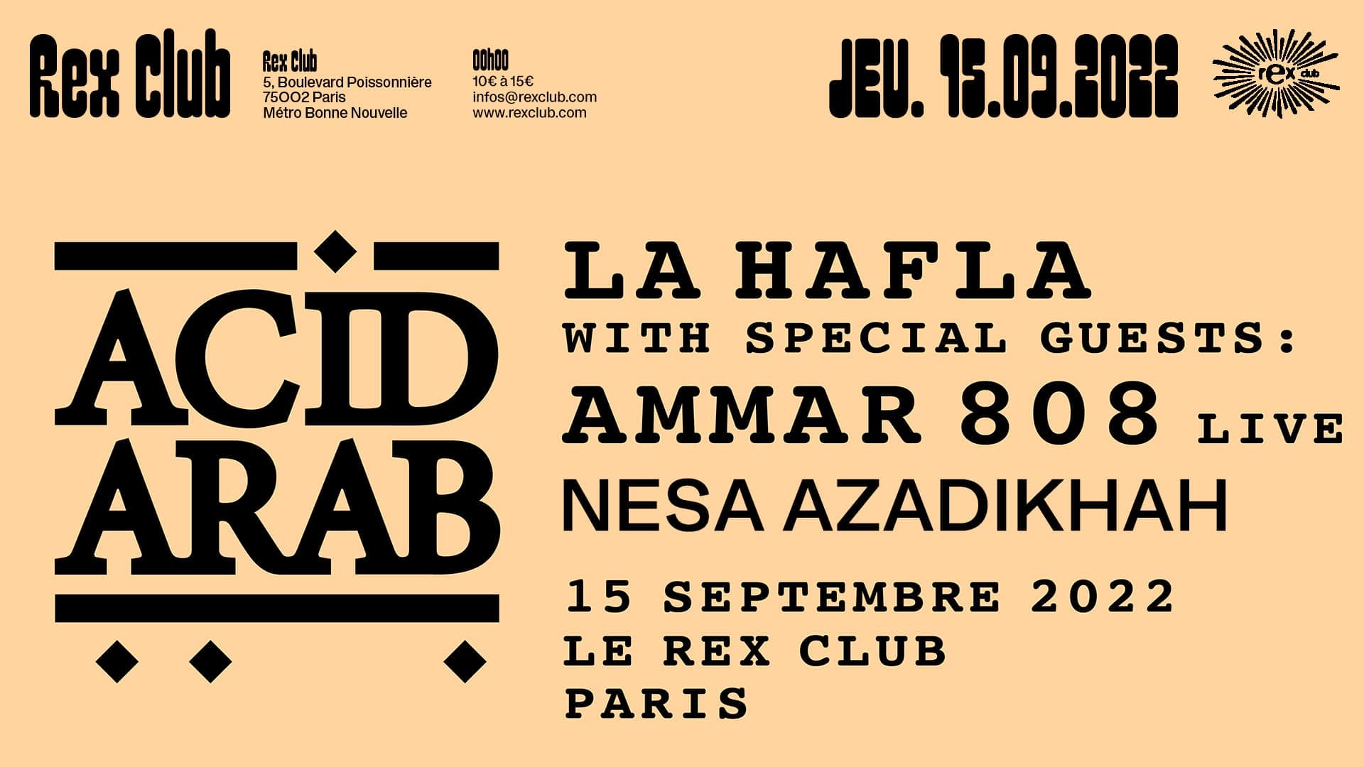 La Hafla Invite: Ammar 808 Live, Nesa Azadikhah, Acid Arab