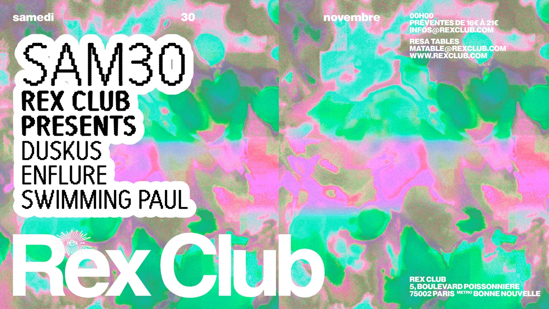 Rex Club presents: Duskus, Enflure, Swimming Paul