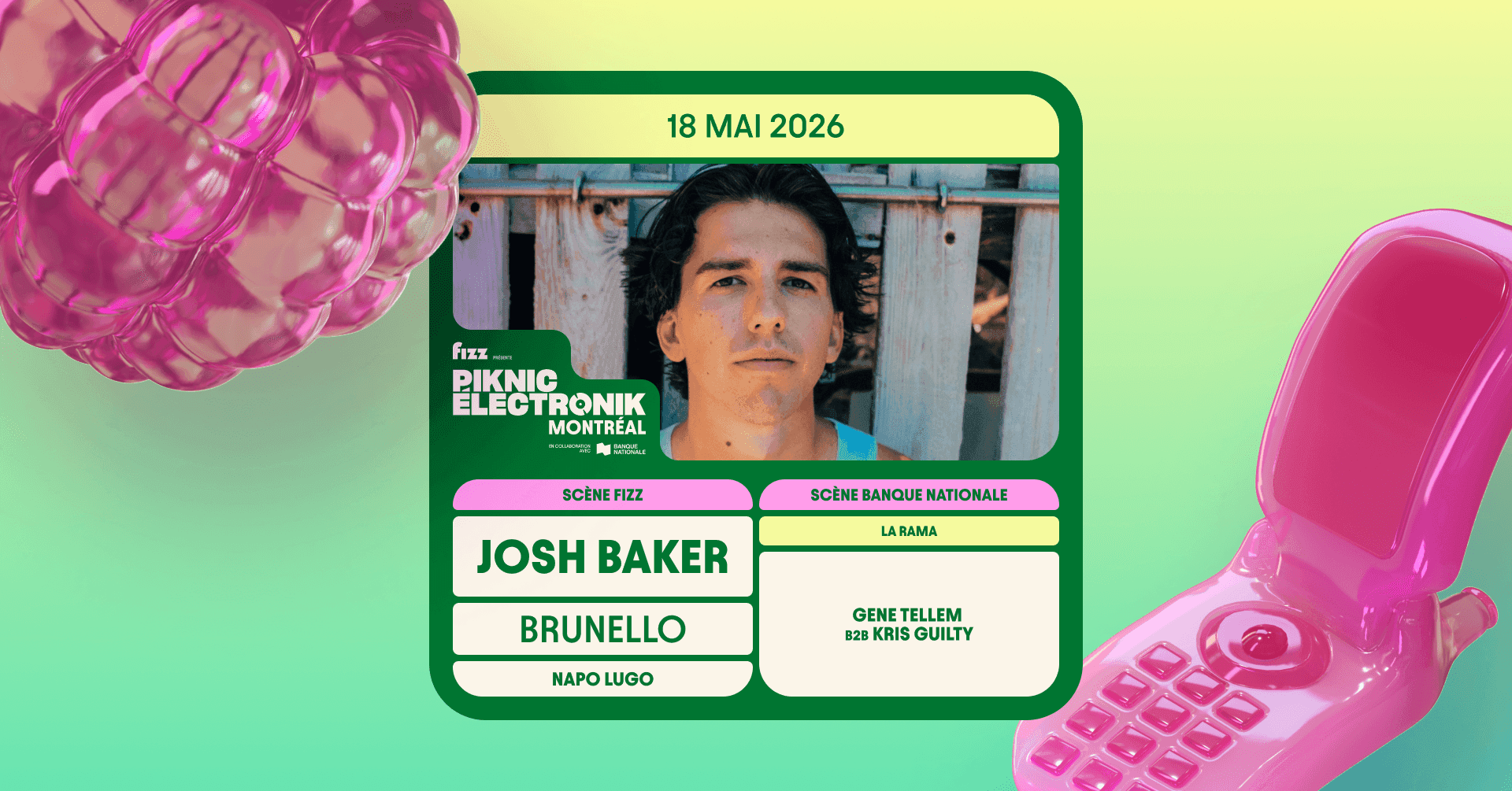 Piknic Électronik MTL #2: Josh Baker, Brunello / La Rama