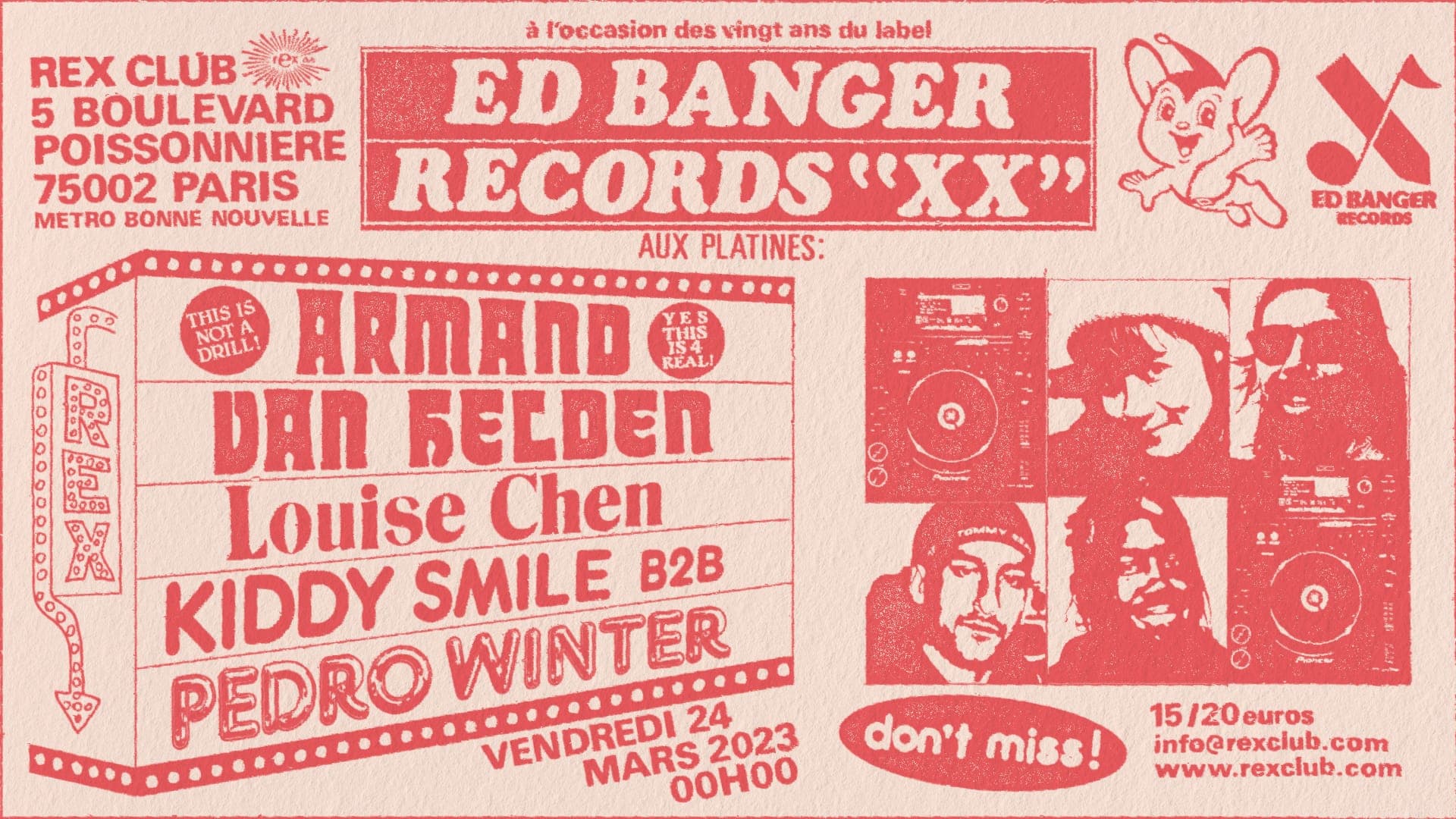 Ed Banger Records XX Armand Van Helden, Louise Chen, Pedro Winter b2b Kiddy Smile