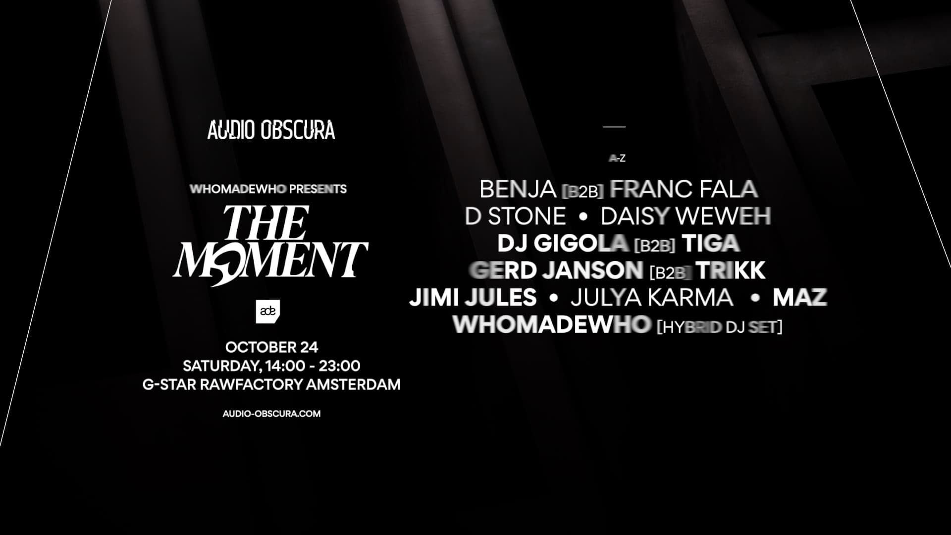 Audio Obscura ADE x The Moment by WhoMadeWho