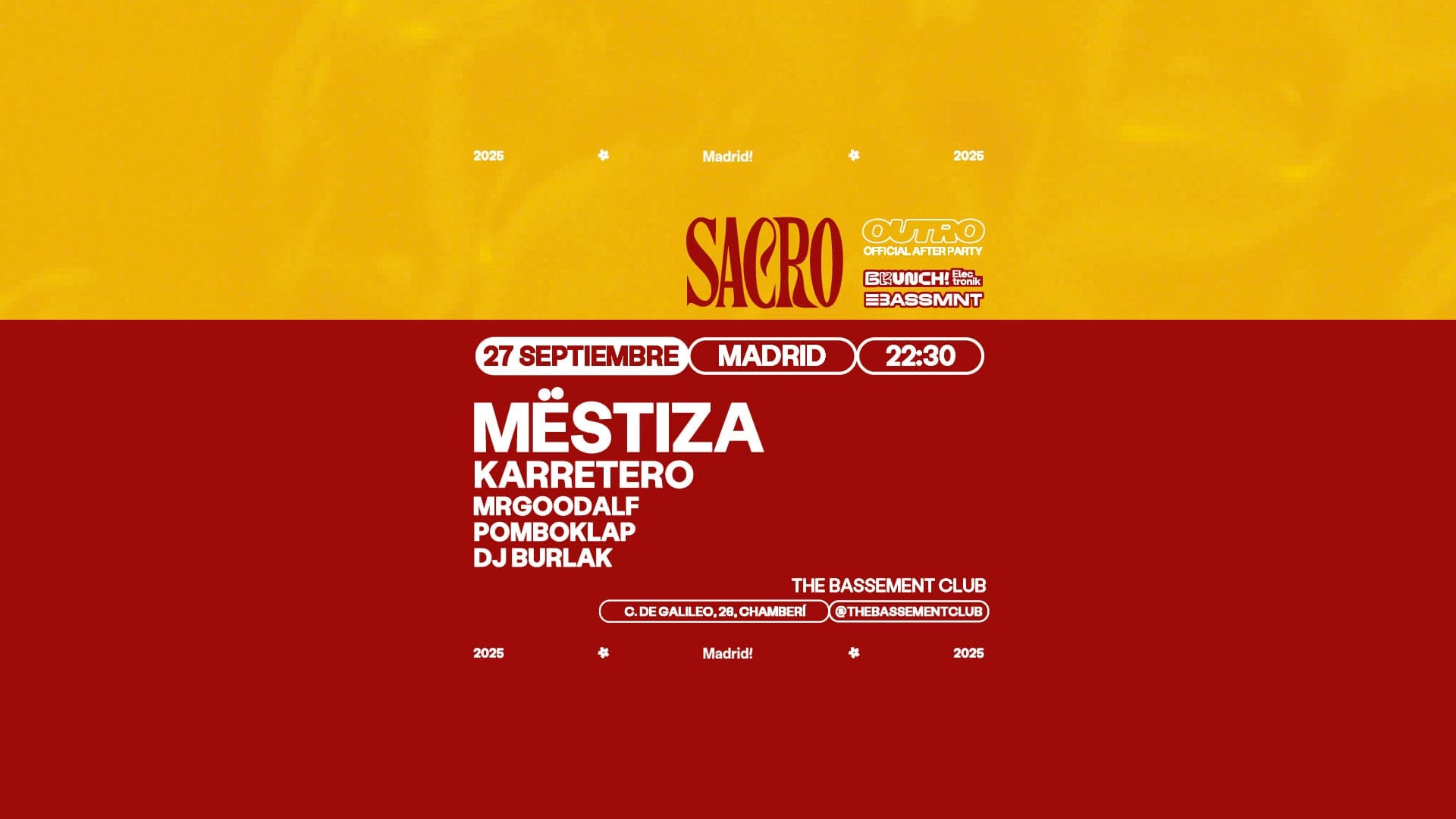 SACRO by MËSTIZA - Official After Party Brunch Electronik