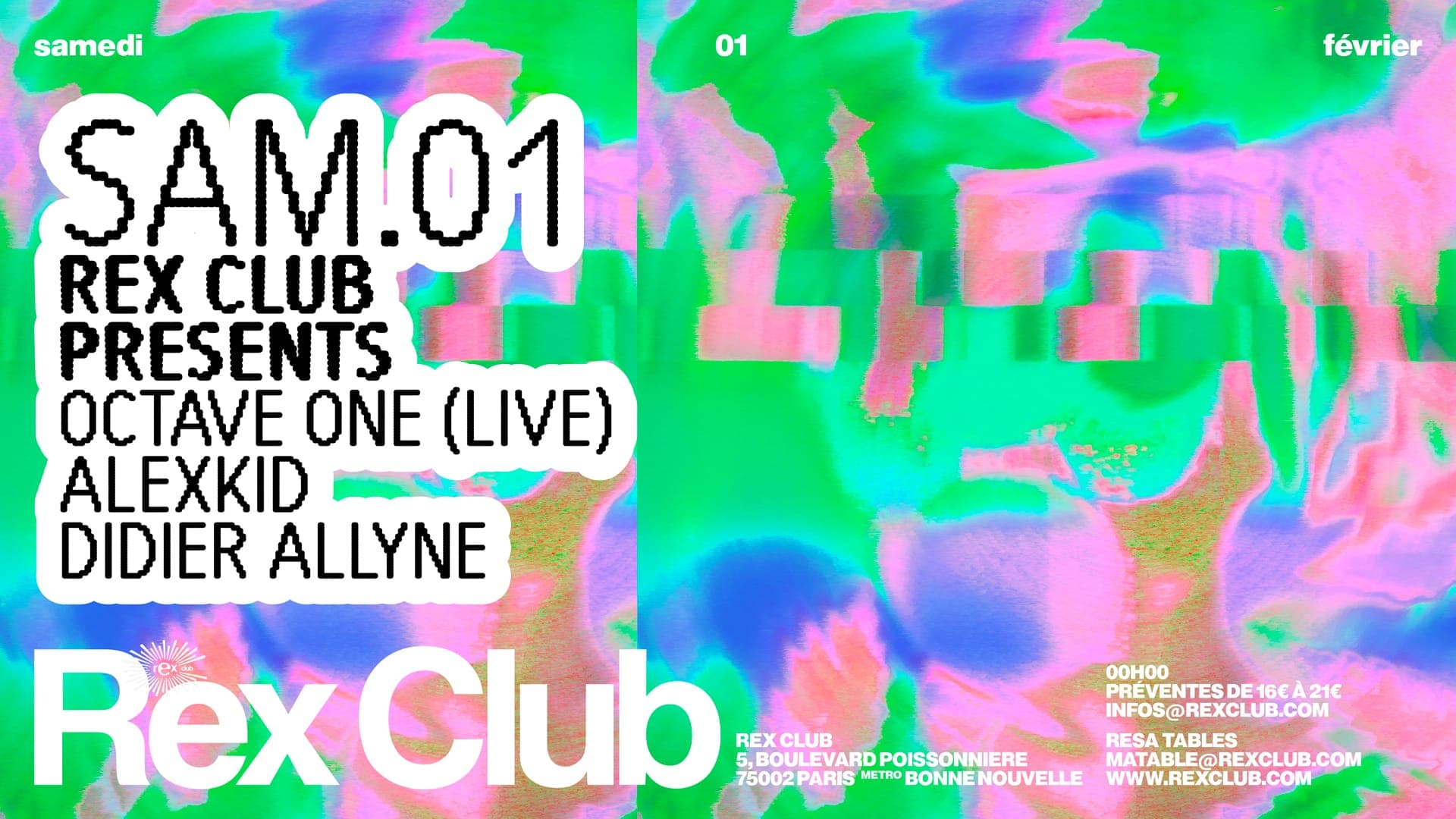 Rex Club presents: Octave One Live, Alexkid, Didier Allyne