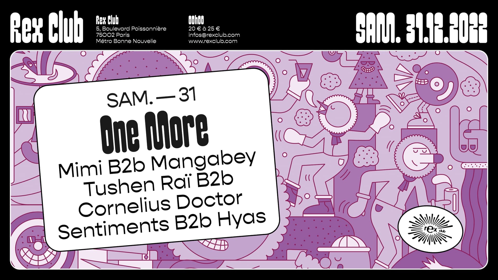 One More: Mimi b2b Mangabey, Tushen Raï b2b Cornelius Doctor, Sentiments b2b Hyas