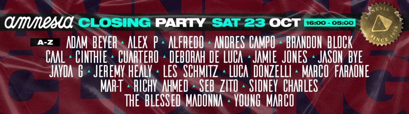 Amnesia Closing Party 2021