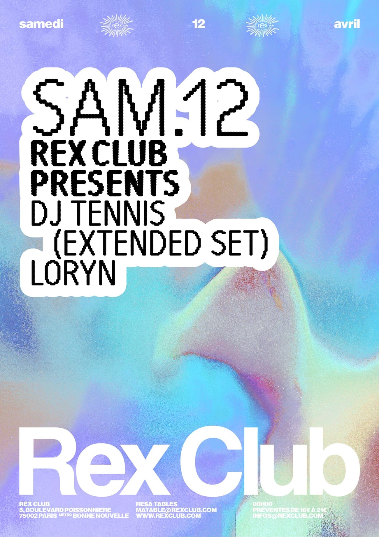 Rex Club presents: DJ Tennis & Loryn