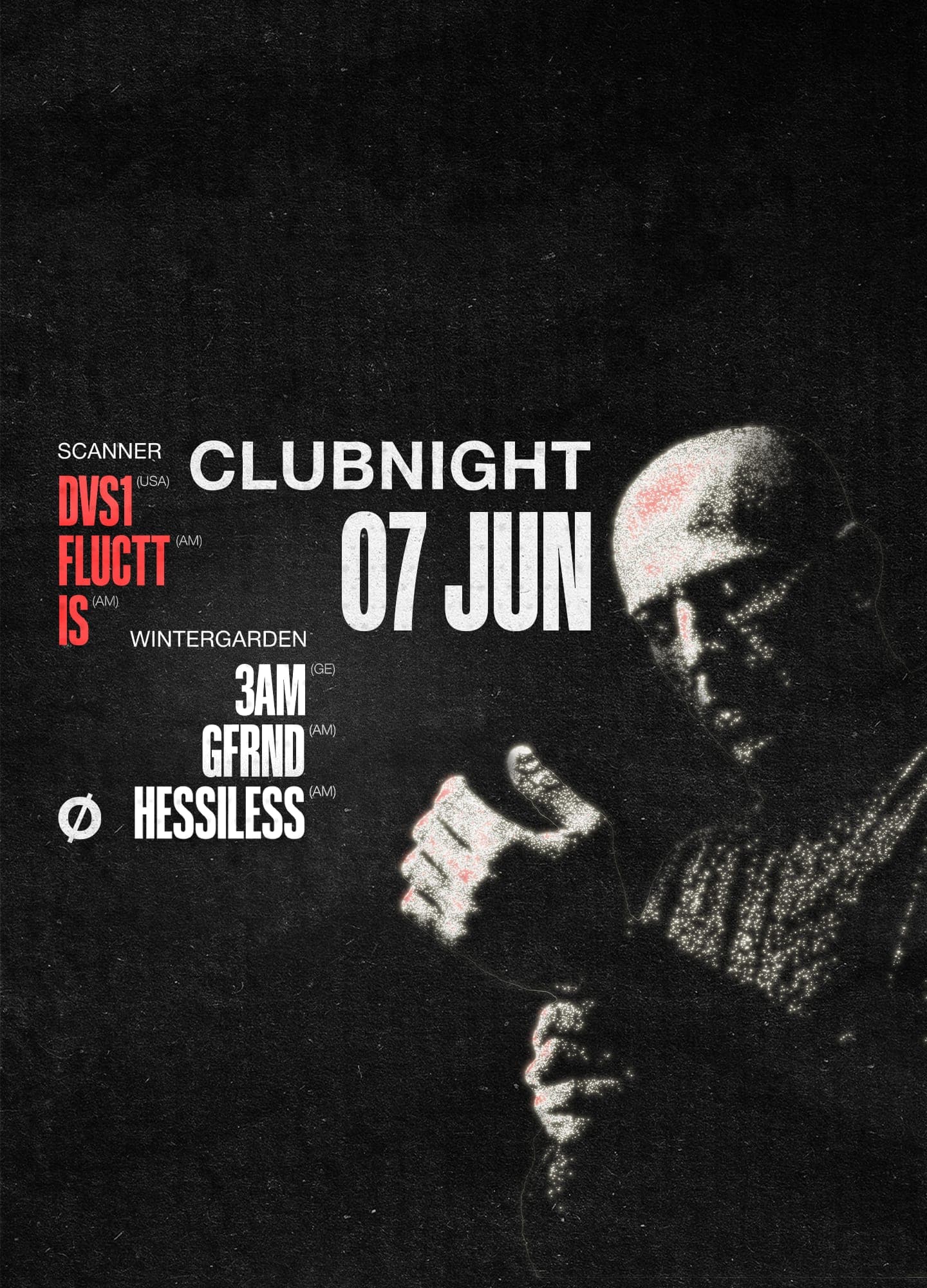 Clubnight with DVS1, 3AM, IS, fluctt, GFRND, hessIless