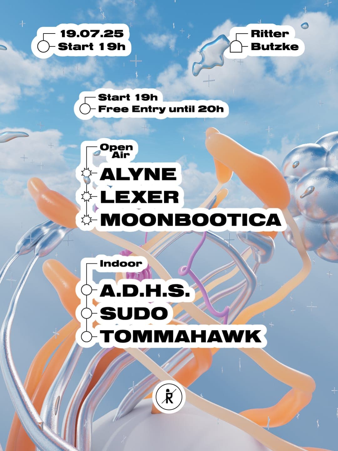 Open Air & Indoor with Moonbootica, Lexer, Alyne, A.D.H.S., Sudo - free entry until 8pm