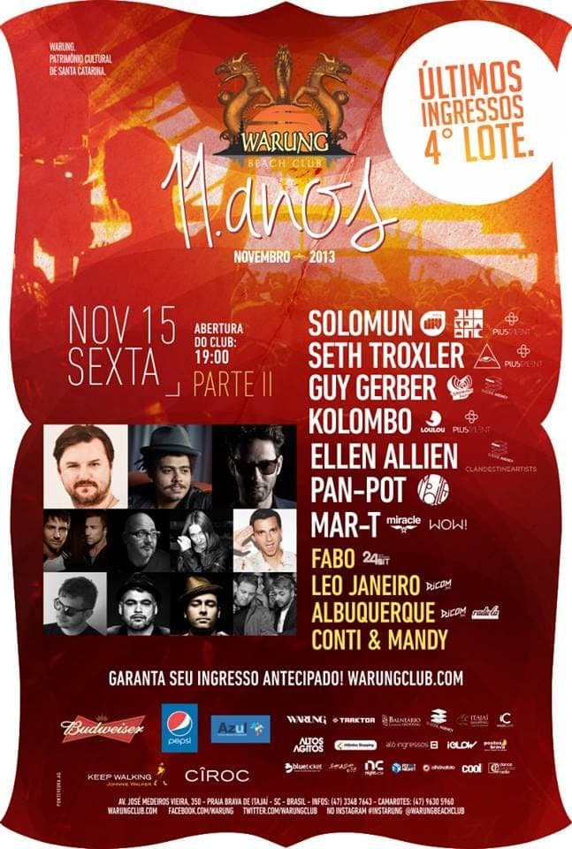 Warung 11 Years Celebration Part 2 with Solomun, Seth Troxler, Guy Gerber, Ellen Allien