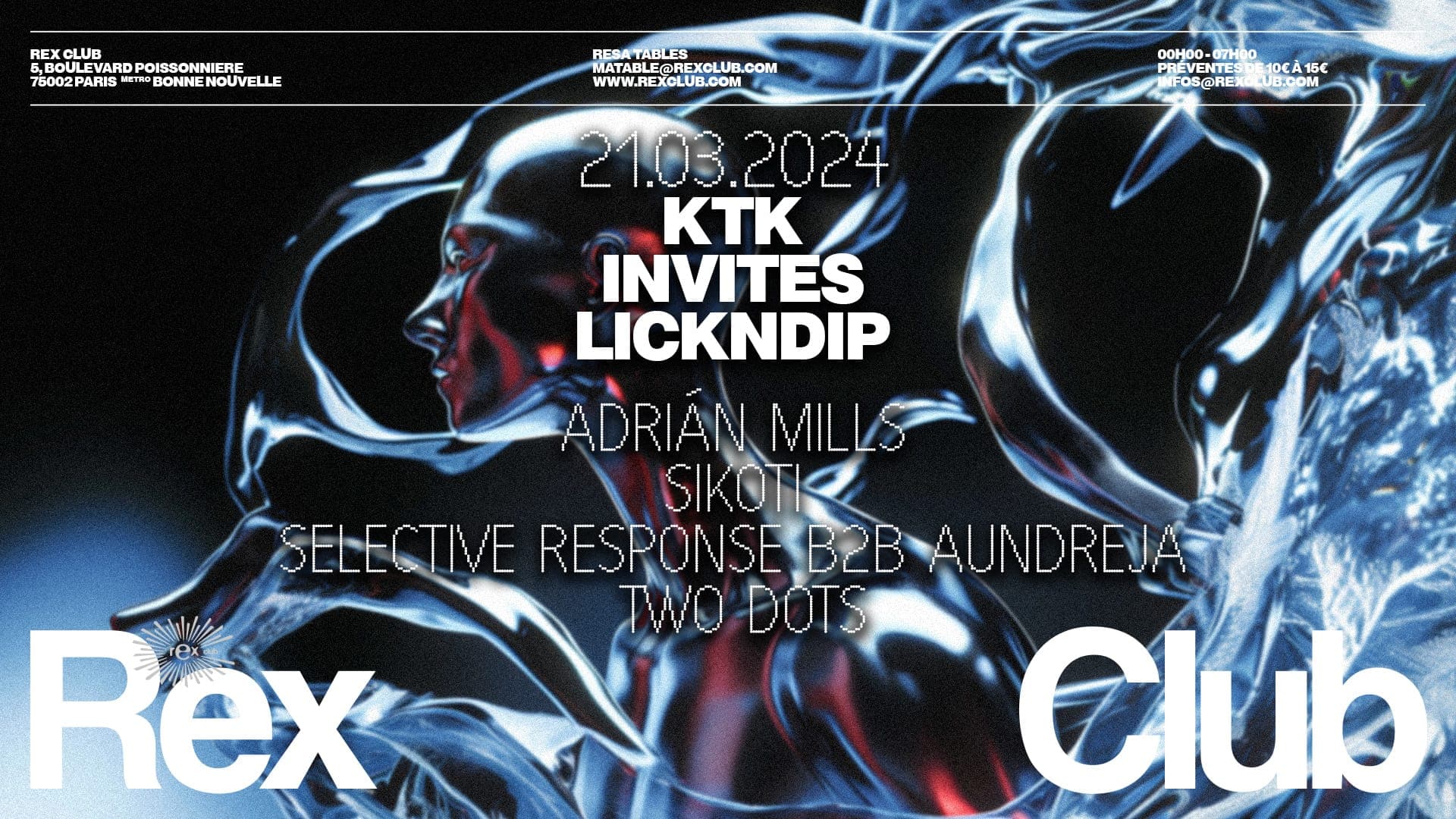 KTK invites LICKNDIP: Adrián Mills, SIKOTI, Selective Response, b2b Aundreja, Two Dots
