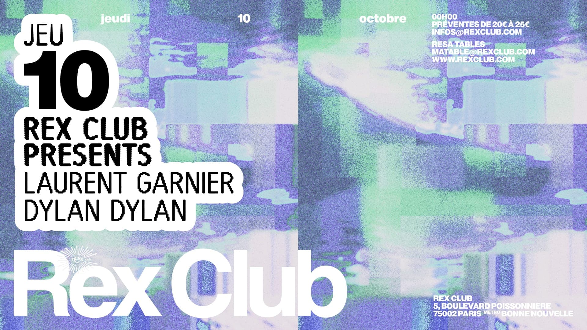 Rex Club presents: Laurent Garnier, Dylan Dylan