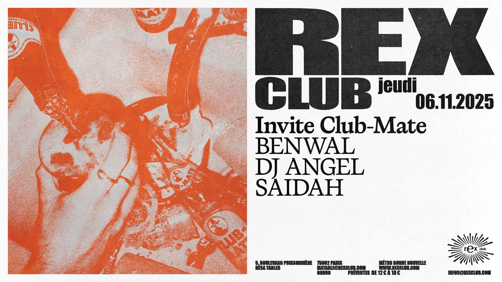 Rex Club Invite Club-Mate: Benwal, DJ Angel, SAIDAH