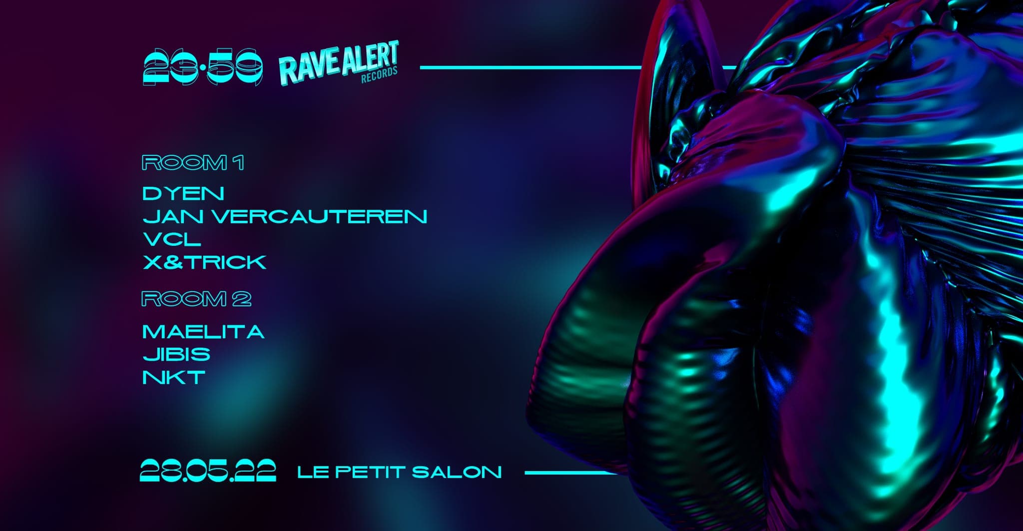 23:59 invite Rave Alert – DYEN, Jan Vercauteren, VCL, X&trick