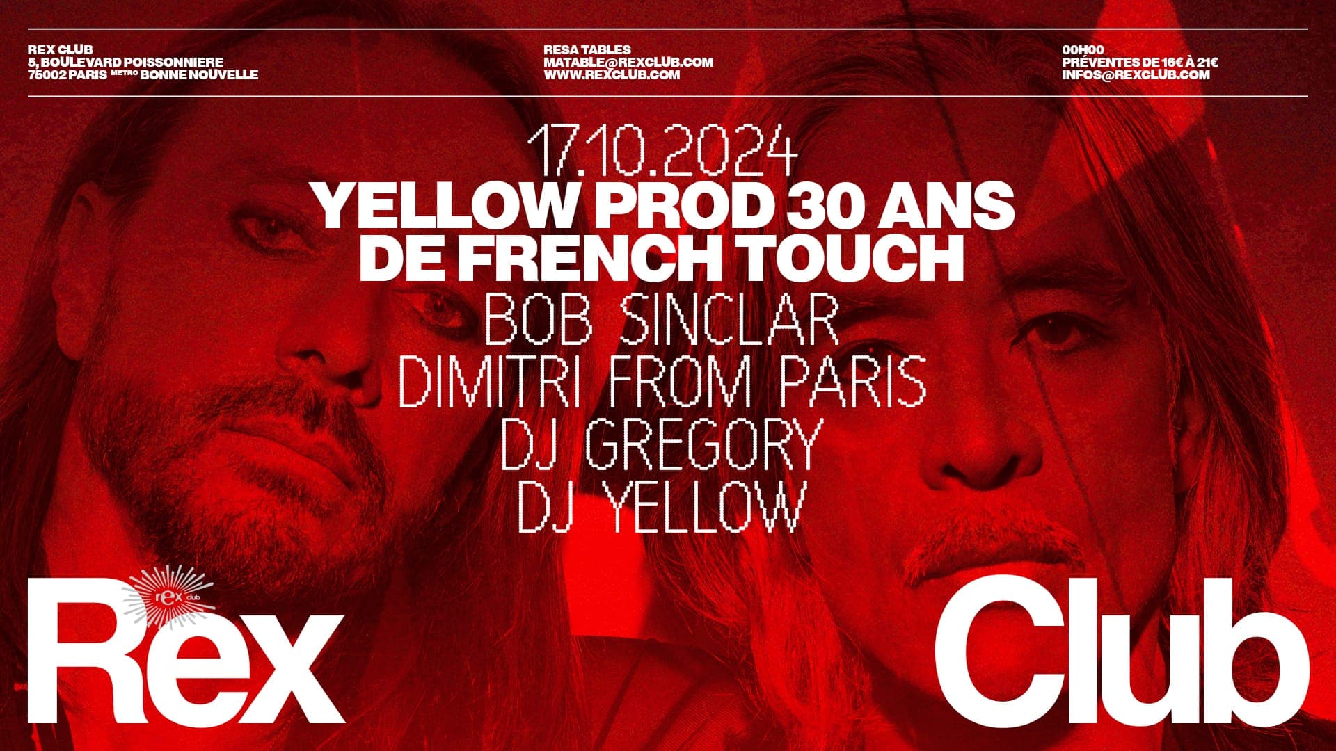 Yellow Production 30 ans de French Touch: Bob Sinclar, Dimitri From Paris, DJ Gregory DJ Yellow
