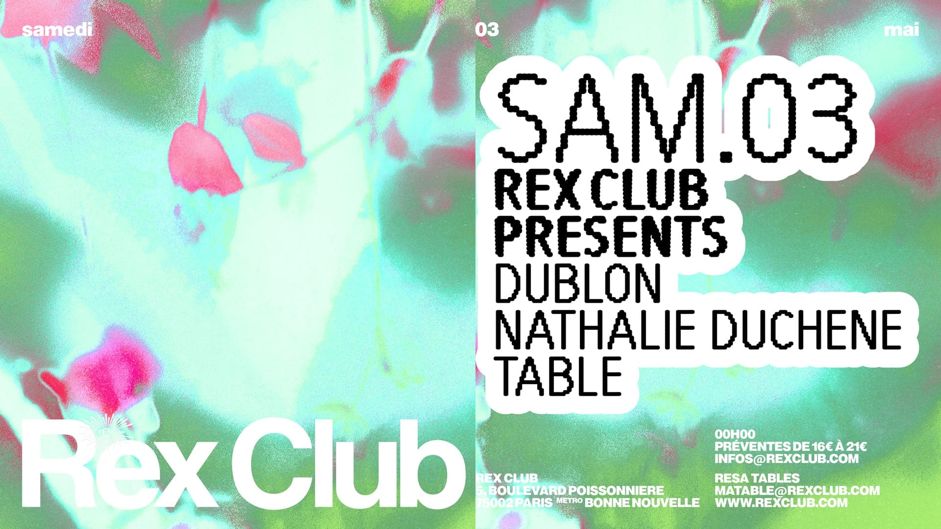 Rex Cub presents: Dublon, Nathalie Duchene, Table