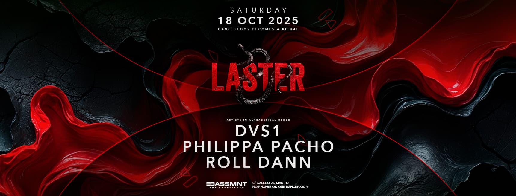 Laster Club presents DVS1, Philippa Pacho & Roll Dann